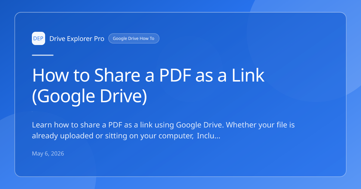 How to Share a PDF as a Link (Google Drive)